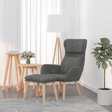  Stolica za opuštanje sa stolcem tamnosiva baršunasta | Shoptok.si