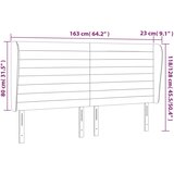  Uzglavlje s ušima ružičasto 163x23x118/128 cm baršunasto | shoptok.hr