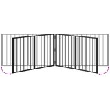  Vrata za pse 2 pcs Crna 100 x 60 cm Cinkani čelik | Shoptok.si