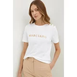 Marciano Guess Bombažna kratka majica VIVIANA ženska, bela barva, 4GGP18 6255A