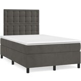  Krevet box spring s madracem tamnosivi 120 x 190 cm baršun | shoptok.hr