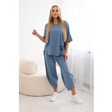Kesi Włoski Cotton set blouse + trousers light denim | shoptok.hr