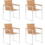  Vrtne stolice s jastucima 4 kom od masivne tikovine | shoptok.hr