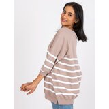 RUE PARIS Blouse-RV-BZ-7556.68-dark beige | Shoptok.si
