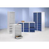  predalnik, vxšxg 900 x 1500 x 500 mm, 24 predalov višine 100 mm, korpus in predali sivi | Shoptok.si