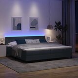  LED Box Spring Krevet s madracem Tamno siva 200 x 200 cm Baršun | shoptok.hr