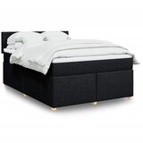 vidaXL Box spring postelja z vzmetnico črna 140x200 cm blago | Shoptok.si