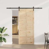 vidaXL Klizna vrata Smeđa 90 x 208 cm Masivna borovina | shoptok.hr