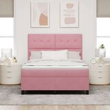 Box Spring Krevet s Madracem Ružičasta 140x190 cm Baršun | shoptok.hr