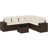 Maison Chic Seti vrtnega pohištva - Vrtna garnitura - Vrtni pohištvo set 7-delna z blazinami rjav poli ratan, (21802123) | Shoptok.si