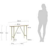 Kave Home Pomoćni stol sa staklenom pločom stola u zlatnoj boji 35x110 cm Elisenda – | shoptok.hr