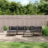 Maison Chic Seti vrtnega pohištva - Vrtna garnitura 7-delna z blazinami antracit poli ratan, (21796417) | Shoptok.si