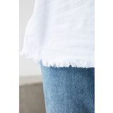 Trendyol Ženska majica s tasseled plavom bojom bijela | ePonuda.com