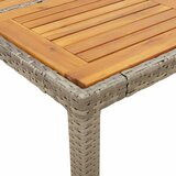  Vrtni stol s pločom od drva bagrema sivi 190x90x75cm poliratana | shoptok.hr