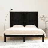 Zidno uzglavlje crni 166x3x110 cm od masivne borovine | Eponuda.com