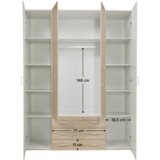 Kondela Omara, 4 vrata, hrast sonoma, GWEN 70429 | Shoptok.si