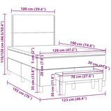  Krevet s oprugama i madracem smeđesivi 120 x 190 cm od tkanine | shoptok.hr