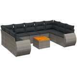  10-dijelni set vrtnih sofa od poliratana s jastucima sivi | shoptok.hr