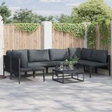  Sjedeća garnitura za vrt 7 kom. Crna Čelik | shoptok.hr