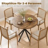  Okrugli kuhinjski stol 80 cm kompaktna ploča iverica metal rustikalno smeđa | shoptok.hr