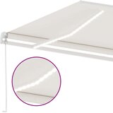 vidaXL Ročno zložljiva tenda z LED lučmi 400x300 cm krem | Shoptok.si