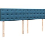 vidaXL Otomanska postelja z vzmetnico Temno modra 160x200 cm Žamet | Shoptok.si