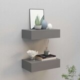  Zidne police s ladicama 2 kom sive 40 x 23 5 x 10 cm MDF | shoptok.hr