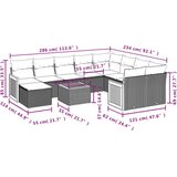  11-dijelni set vrtnih sofa od poliratana s jastucima sivi | shoptok.hr