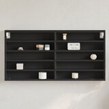 vidaXL Vitrina črna 100x8,5x50 cm inženirski les Cene