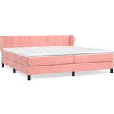  Box spring postelja z vzmetnico roza 200x200 cm žamet, (20895901) | Shoptok.si