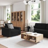 SOFA 3 pcs Crna 221 x 80 x 80 cm Platnasta tkanina | Eponuda.ba