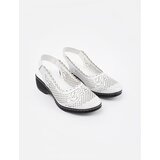 GOODIN White wedge sandals with an open heel | Shoptok.si