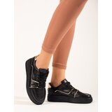 SHELOVET Black women's sneakers on the platform Cene