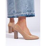 Sergio Leone Beige women's pumps on a decorative heel | shoptok.hr