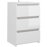 Furnova Nočna omarica visok sijaj bela 40x35x62,5 cm konstruiran les, (21927090) | Shoptok.si