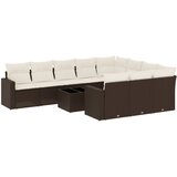  11-dijelni set vrtnih sofa od poliratana s jastucima smeđi | shoptok.hr