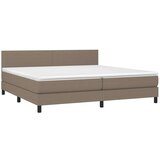  Box spring postelja z vzmetnico LED taupe 200x200 cm blago, (20900390) | Shoptok.si