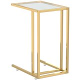 The Living Store Računalniška stranska mizica prozorna 50x35x65 cm steklo - Računalniška Stranska Mizica, (21420555) | Shoptok.si