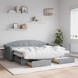  Dnevni krevet na razvlačenje svjetlosivi 80 x 200 cm od tkanine | shoptok.hr