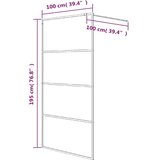 Pregrada za tuš črna 100x195 cm motno ESG steklo, (21047705) | Shoptok.si