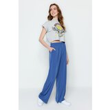 Trendyol Indigo Wide Leg/Wide Leg High Waist Flexible Knitted Pants | Shoptok.si