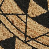 vidaXL Ručno rađeni tepih od jute s crnim uzorkom 120 cm | shoptok.hr