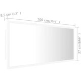 vidaXL led kopalniško ogledalo belo 100x8,5x37 cm iverna plošča | Shoptok.si