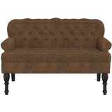  Klupa s naslonom smeđa 119,5x64,5x75 cm umjetna brušena koža | shoptok.hr
