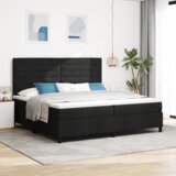 vidaXL Postelja z vzmetnico in LED v črni barvi 200x200 cm tkanina, (22156535) | Shoptok.si