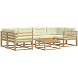  Set vanjskih sofa s jastukom 5 pcs Bijela i krem | shoptok.hr