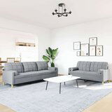 vidaXL 2-dijelni set sofa s jastucima svjetlosivi od tkanine | shoptok.hr