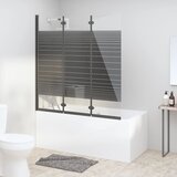 Furnova Zložljiva pregrada za tuš s 3 paneli ESG 130x130 cm črna, (21918038) | Shoptok.si