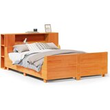  Posteljni okvir brez vzmetnice voščeno rjav 135x190 cm borovina, (21608201) | Shoptok.si