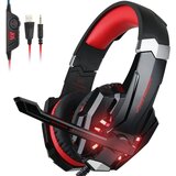 Venisymlis Stereo igralne slušalke, naglavne slušalke z mikrofonom, LED, pomnilniške slušalke, (22102371) | Shoptok.si